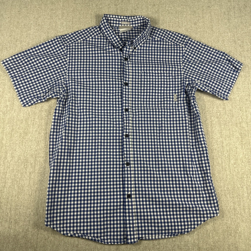 Columbia Shirt Men Medium Blue/white Button Up Short Sleeve Regular Fit sporty